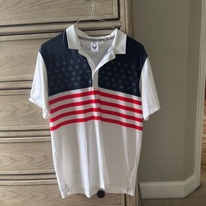 Callaway Stars and Stripes Polo - Black, White, and Red